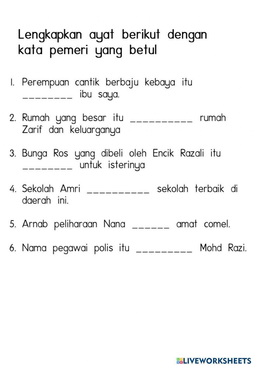 Kata Pemeri BM Tahun 3