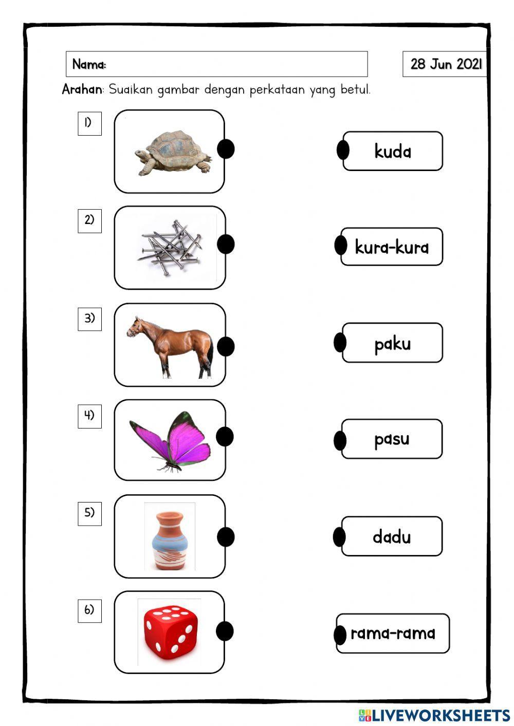 Perkataan KV+KV Vokal A+U Perkataan KV+KV Vokal A+U