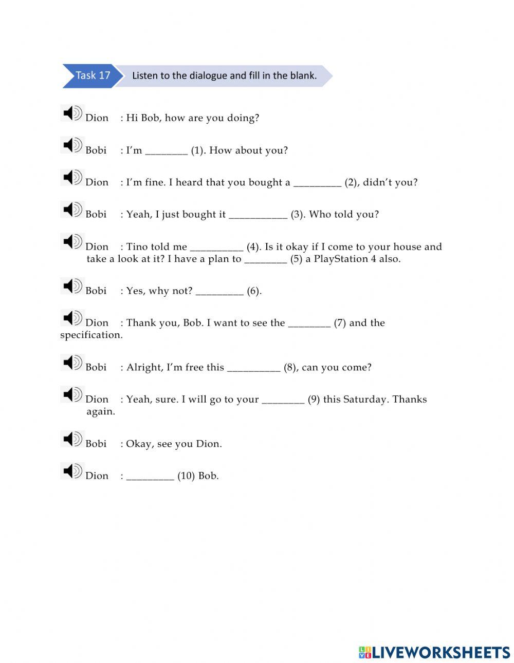 Unit 4 (Holidays and Special Events) - Task 17