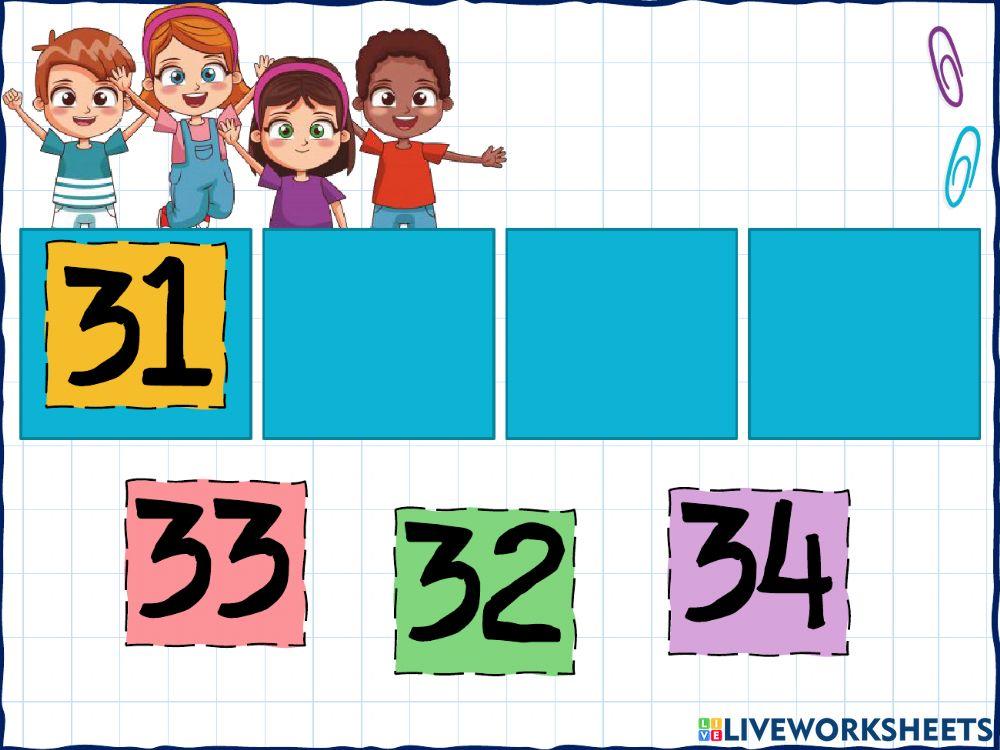 Ordenas los números 1 al 30