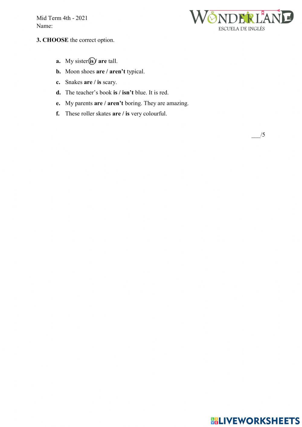 Use of English - Mid Term 4th