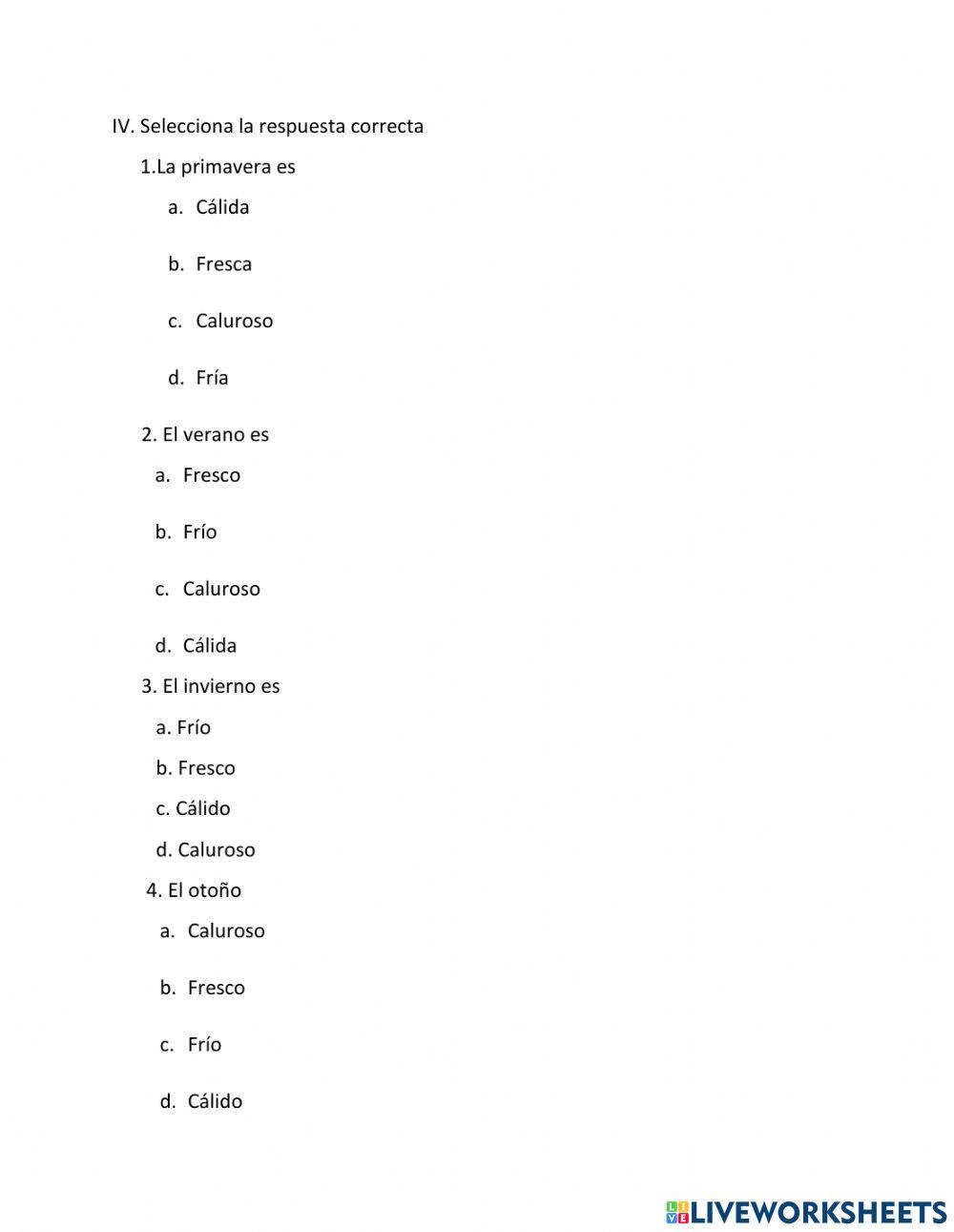 Las estaciones del año