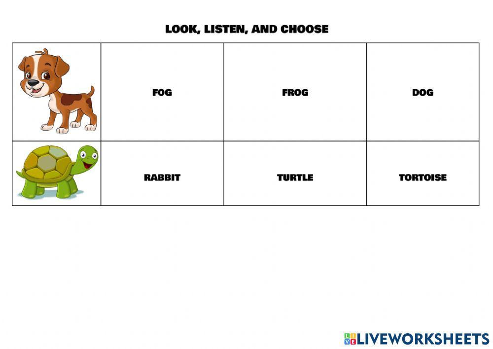 Listen and choose! Pets
