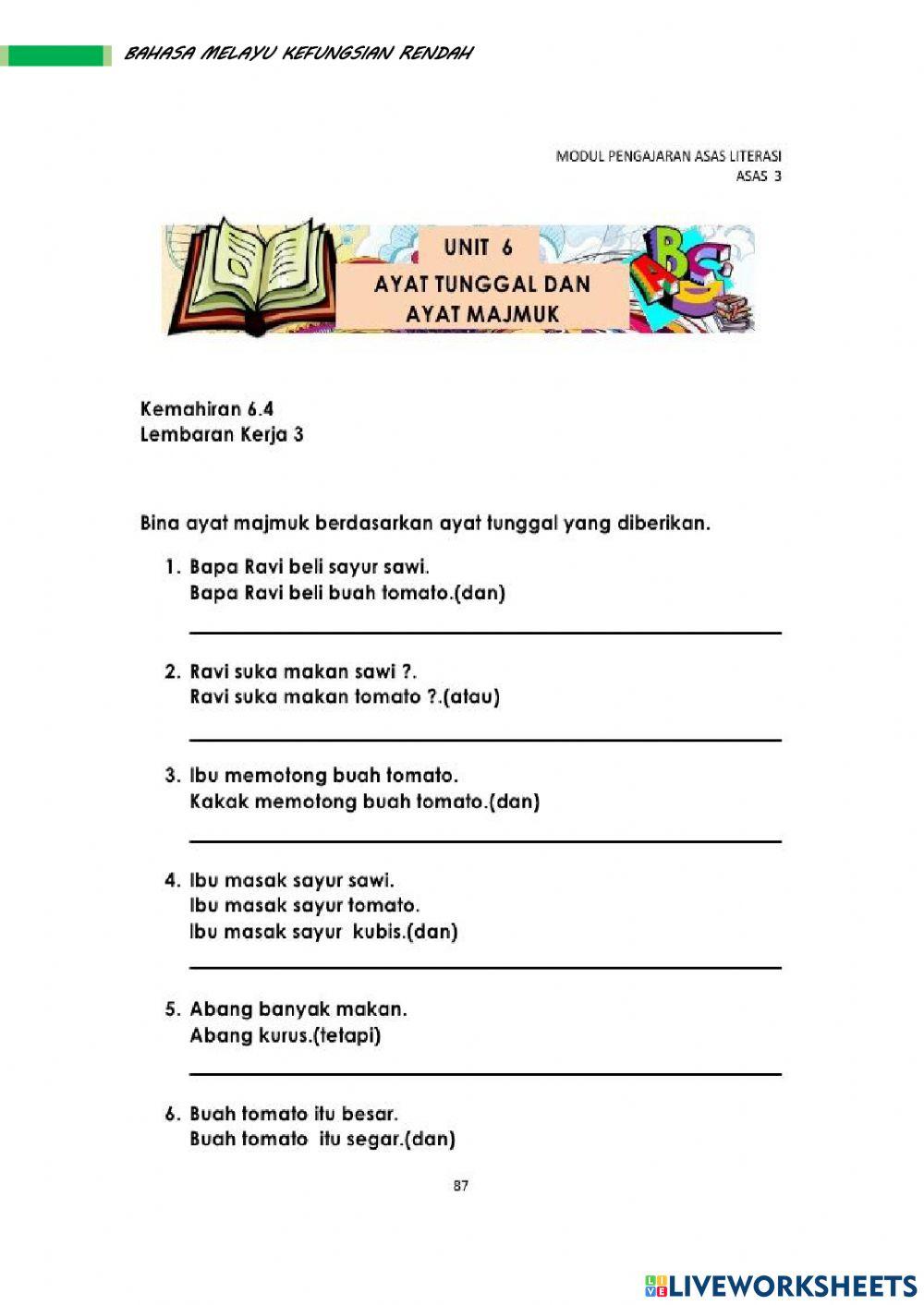 Ayat tunggal & ayat majmuk