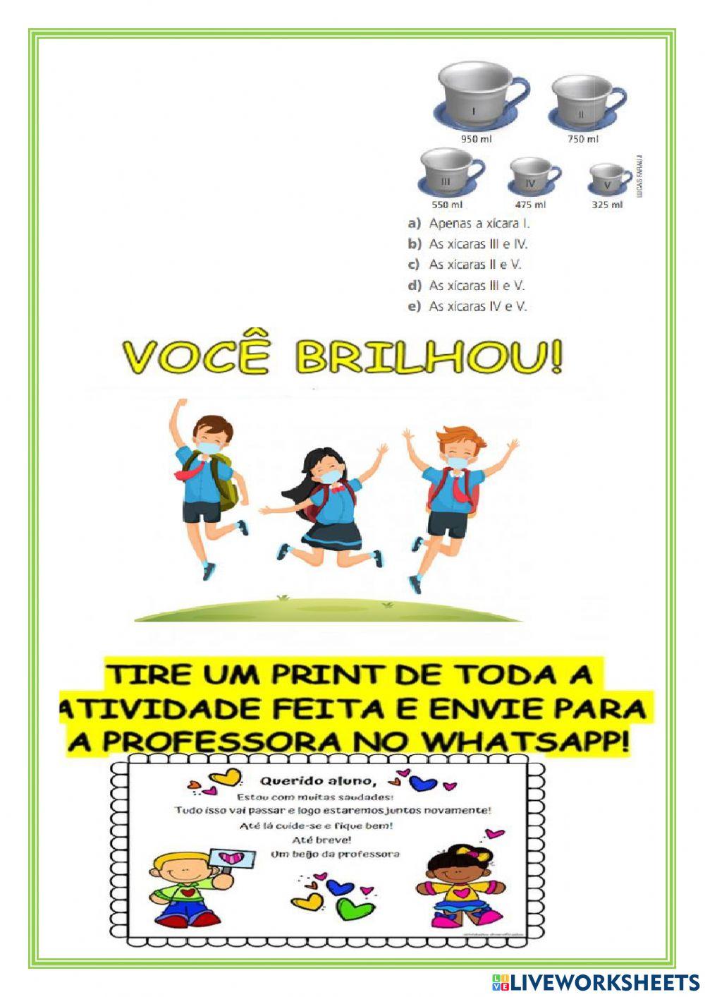 Transformação das unidades de medida de capacidade