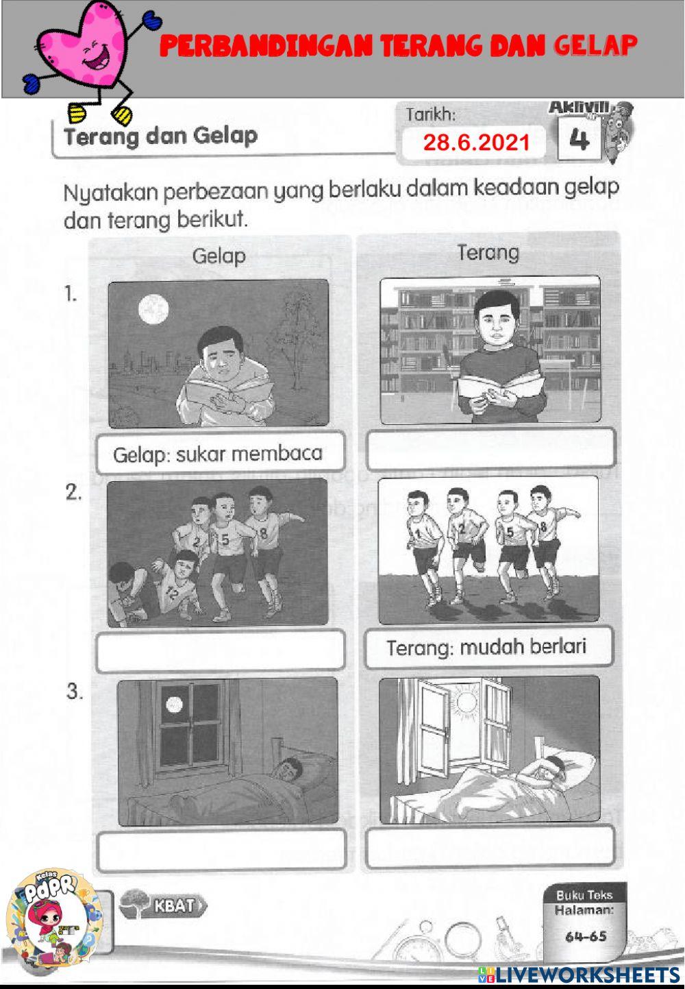 Perbandingan terang dan gelap tahun 2