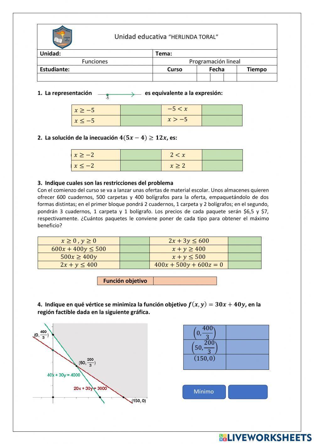 Programación lineal