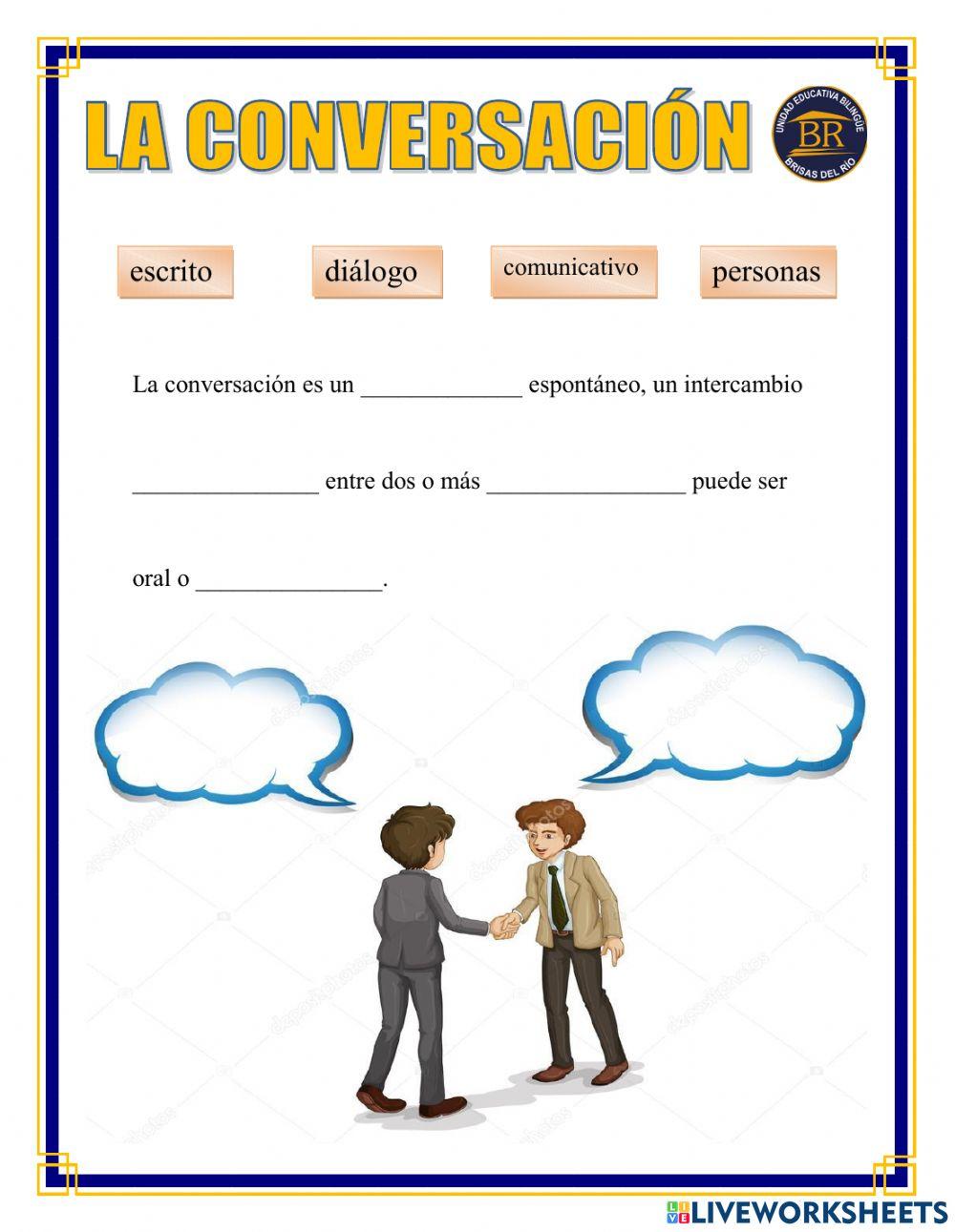 La conversaci n y el poema worksheet live worksheets