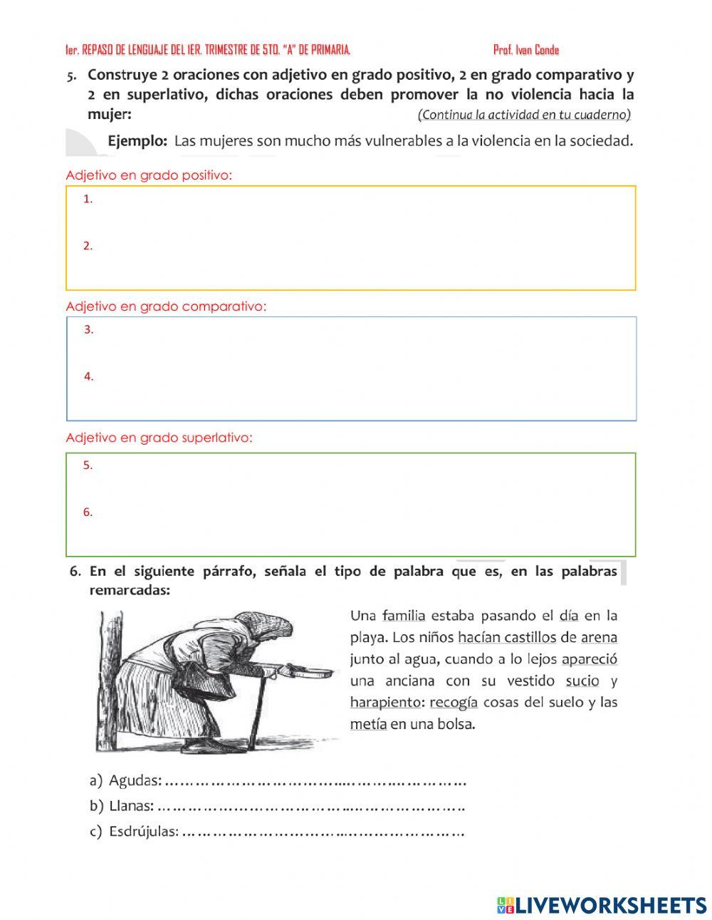1er. repaso de lenguaje-5to. de primaria