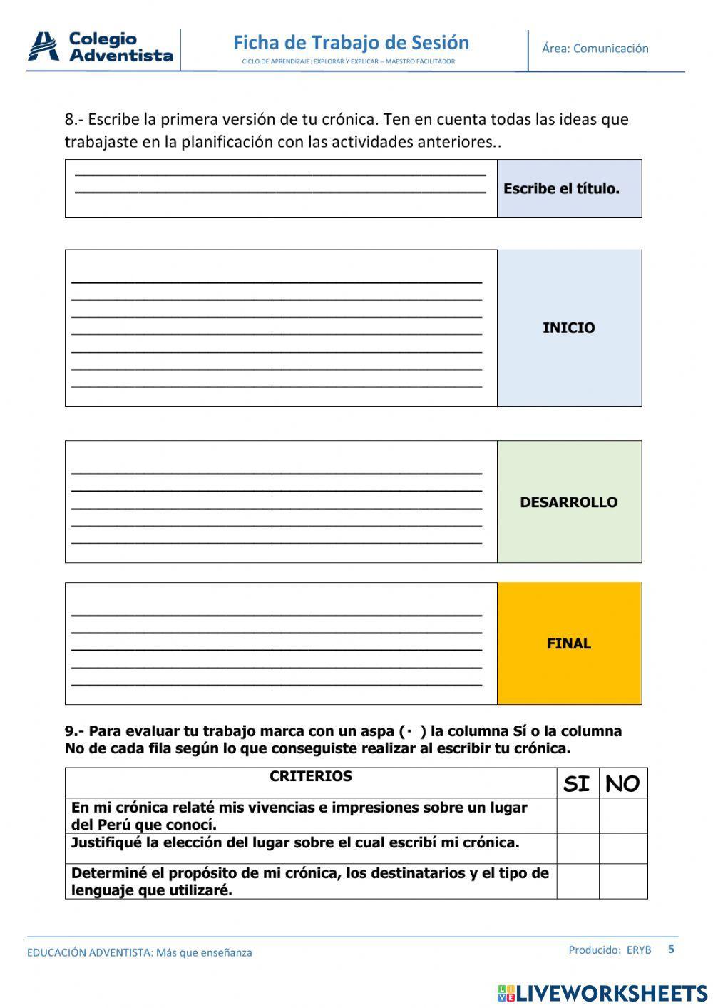 Elaboramos una crónica