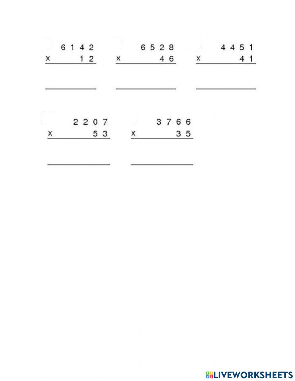 Multiplicación de dos cifras