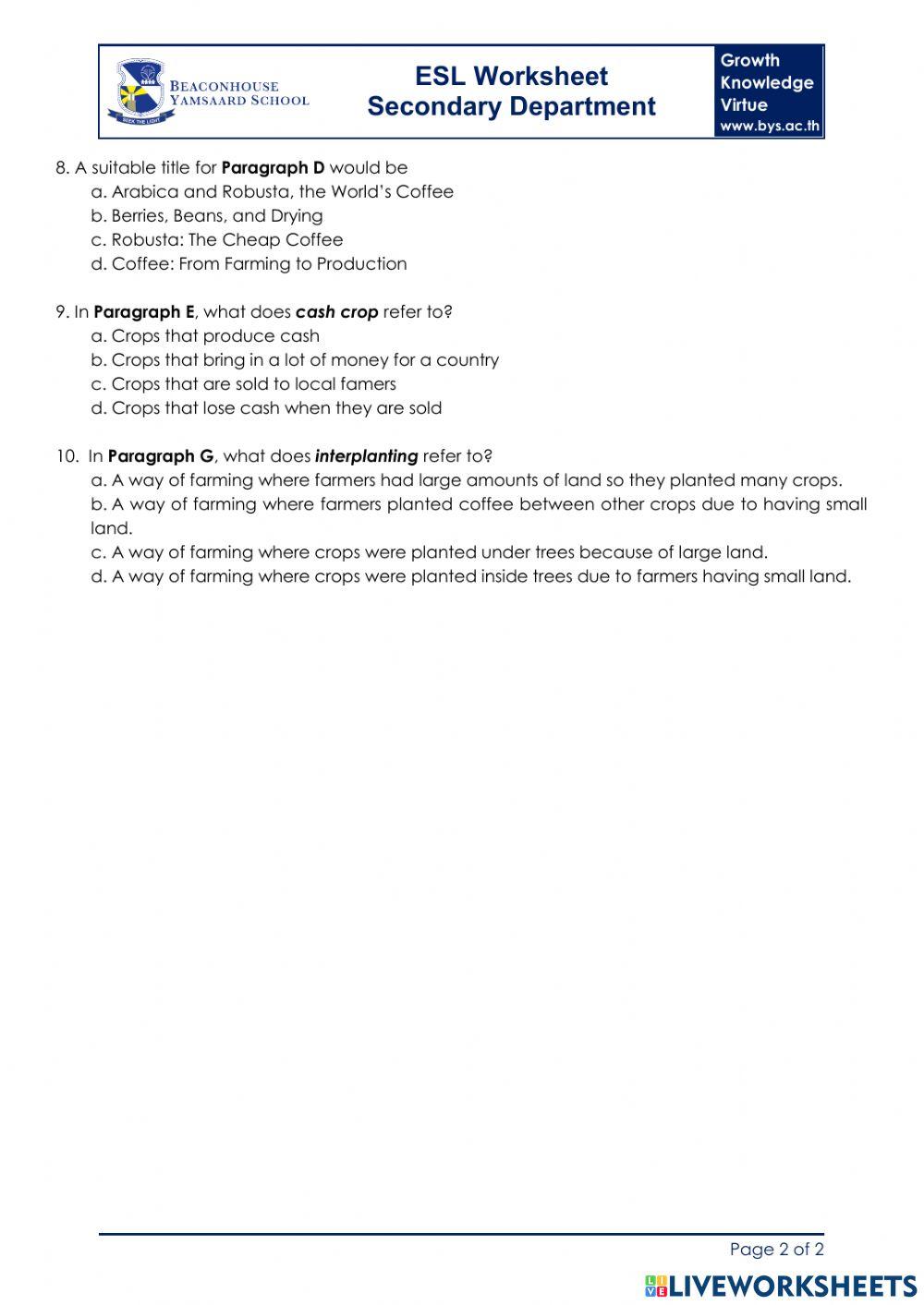 ESL - Reading - Coffee