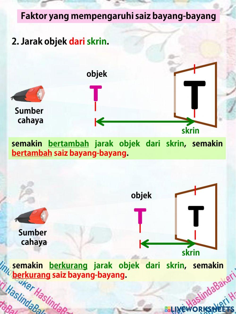 Sains Tahun 4 : Cahaya 5.1.2 & 3