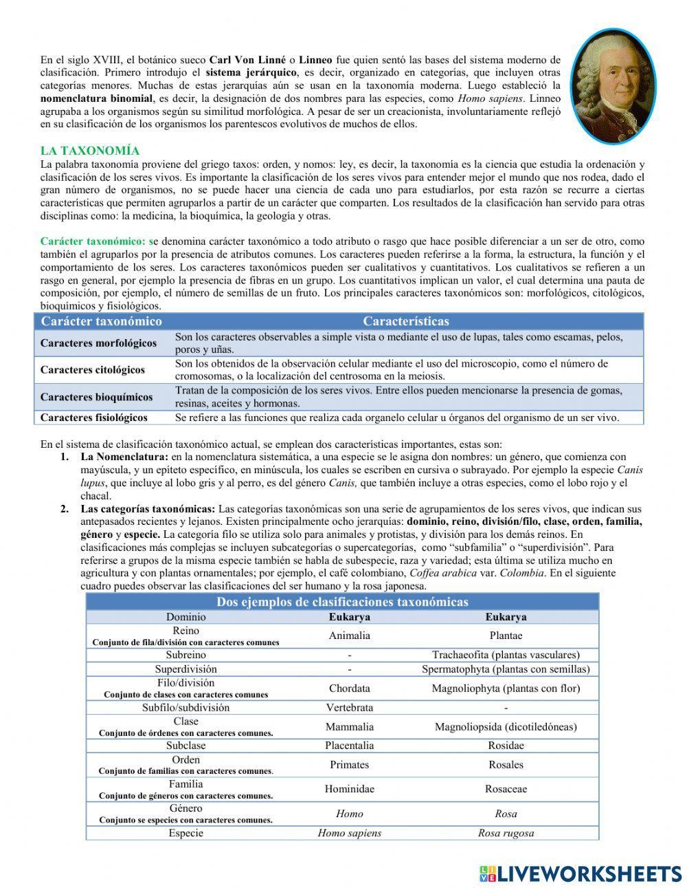 Conceptos generales de Taxonomía