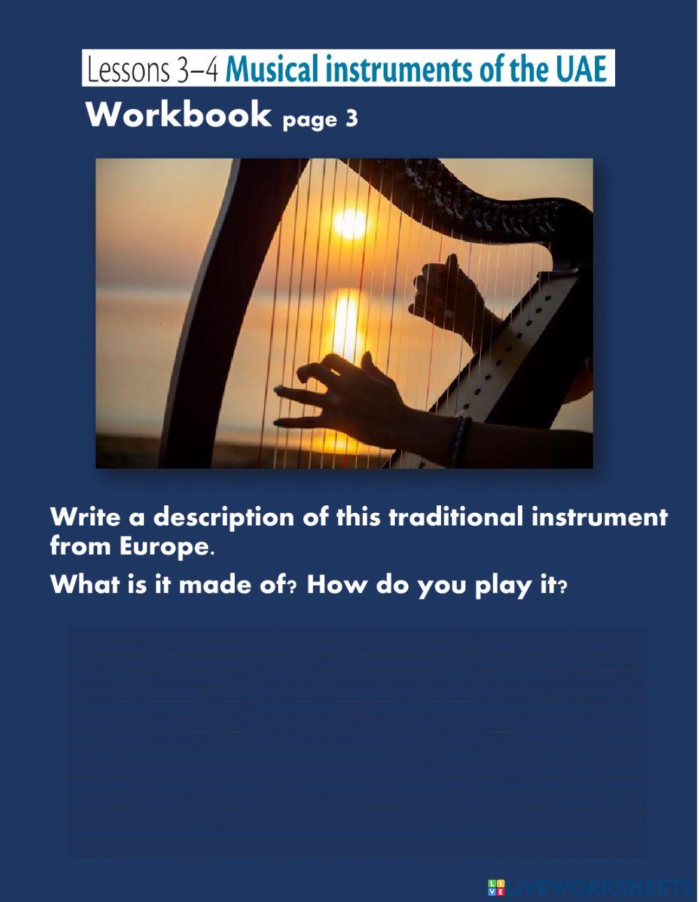 MUSICAL INSTURMENTS OF THE UAE WORKBOOK L3-4