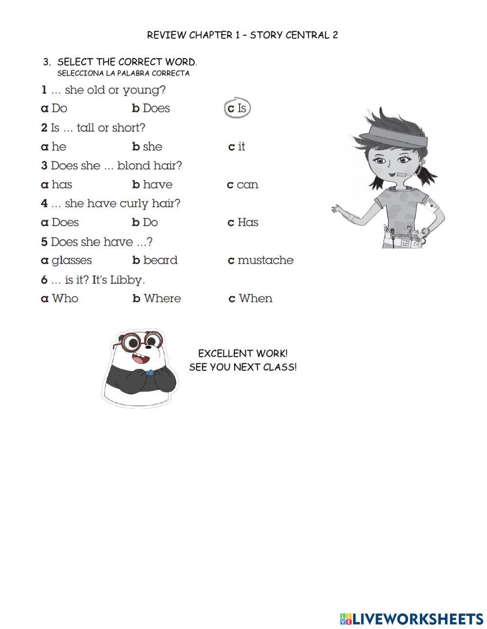 Review ch 1 story central 2