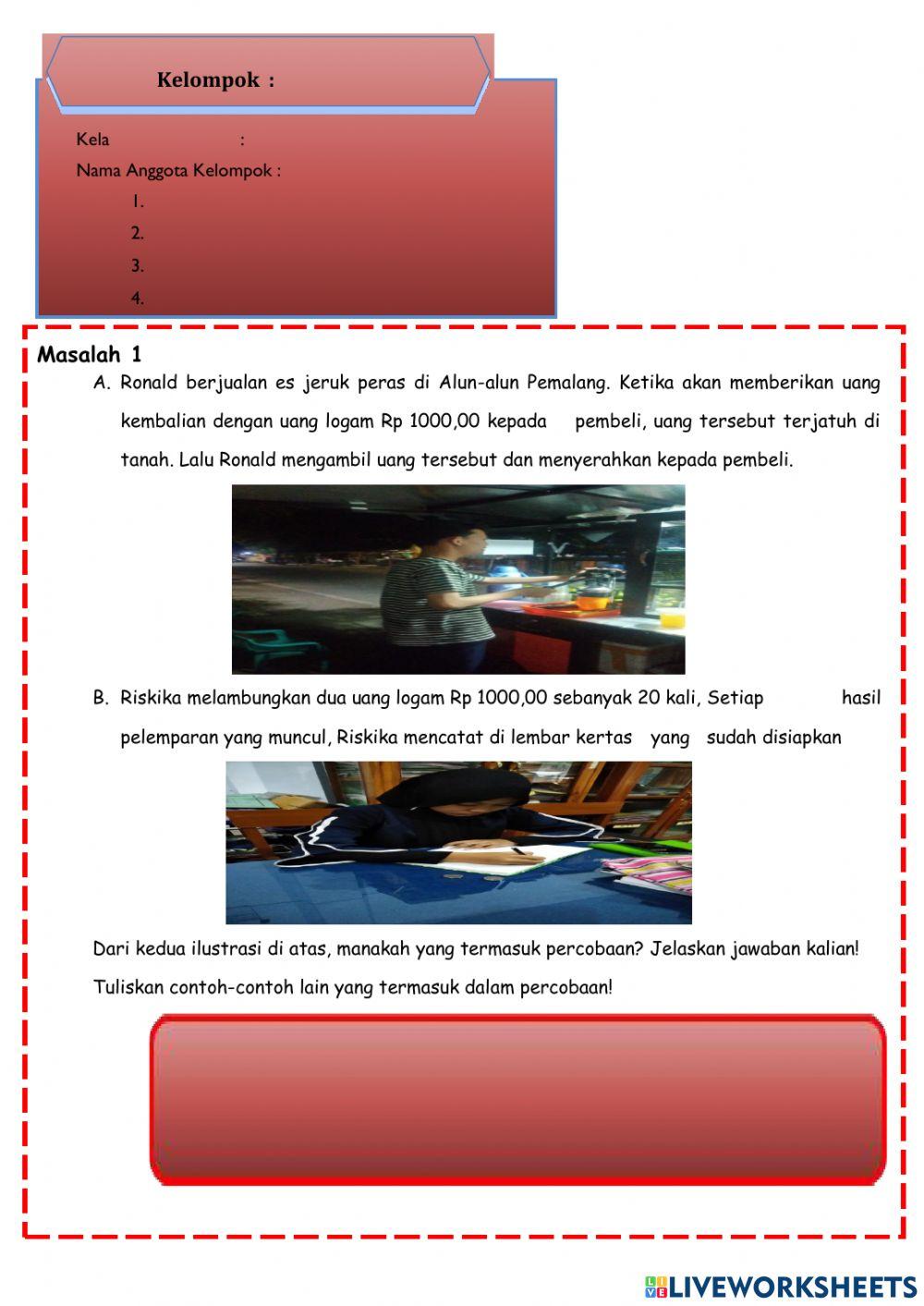 LKPD Ruang Sampel dan Titik Sampel Dina Rohmatika