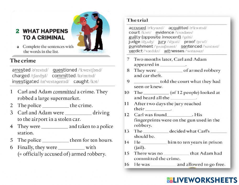 AEF 4 UNIT 8 Crime Vocabulary p.160