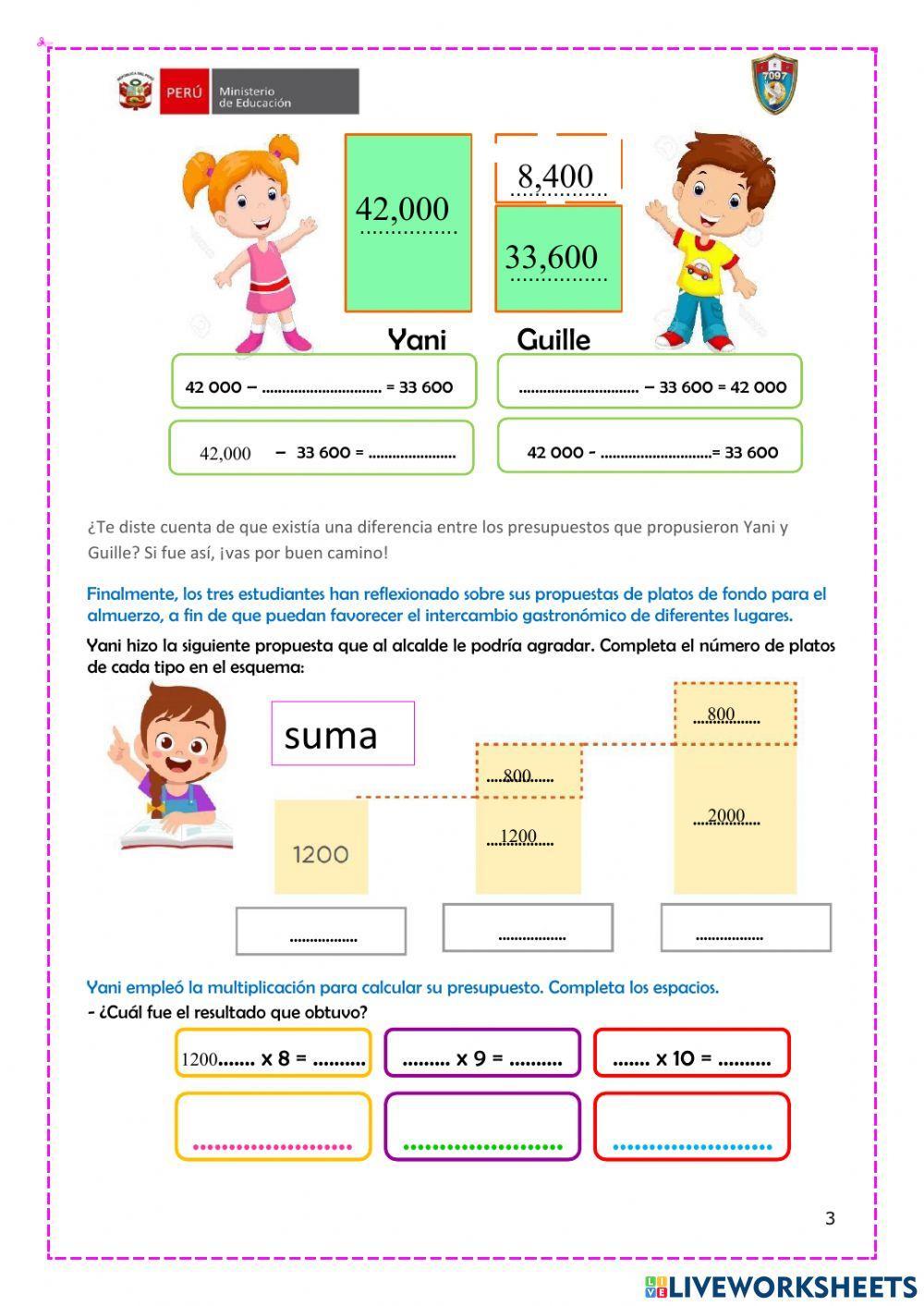 Elaboramos el presupuesto para un almuerzo en la feria