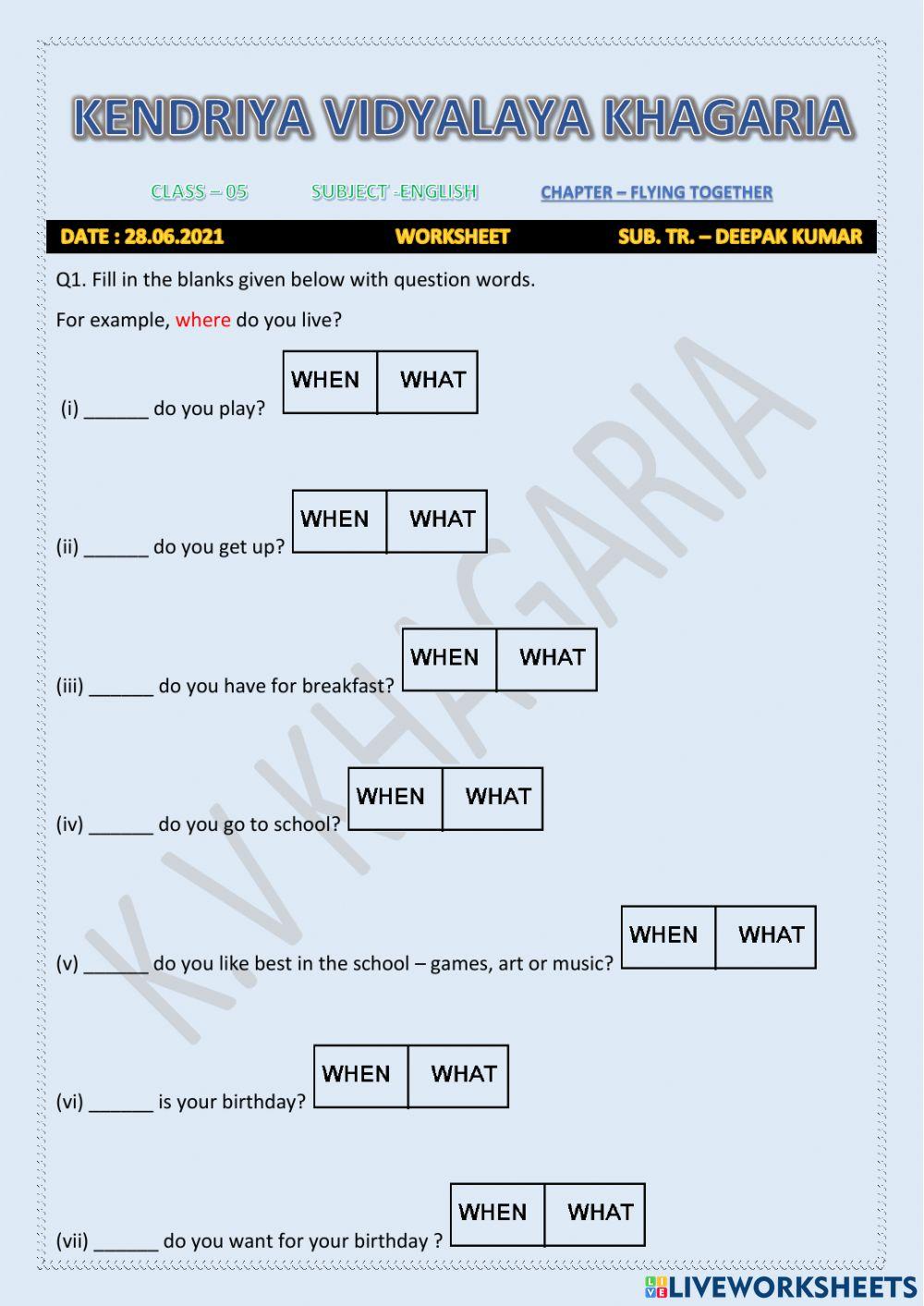 WORKSHEET FLYING TOGETHER CLASS 5 ENGLISH 2844 WORKSHEET FLYING TOGETHER CLASS 5 ENGLISH 2844