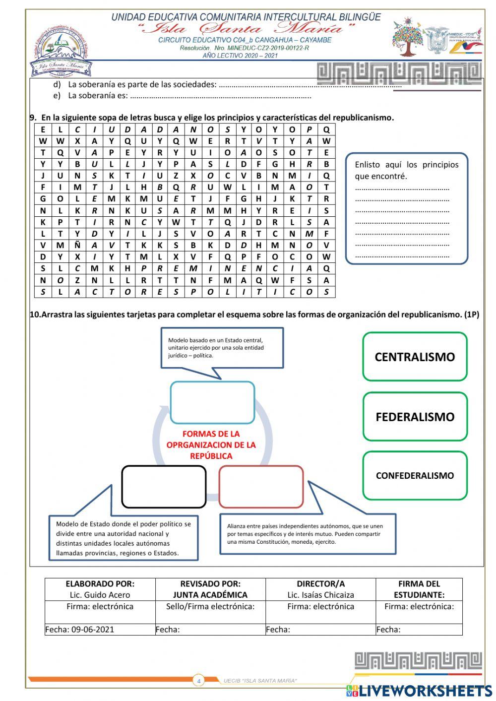 Examen Educación para la ciudadanía