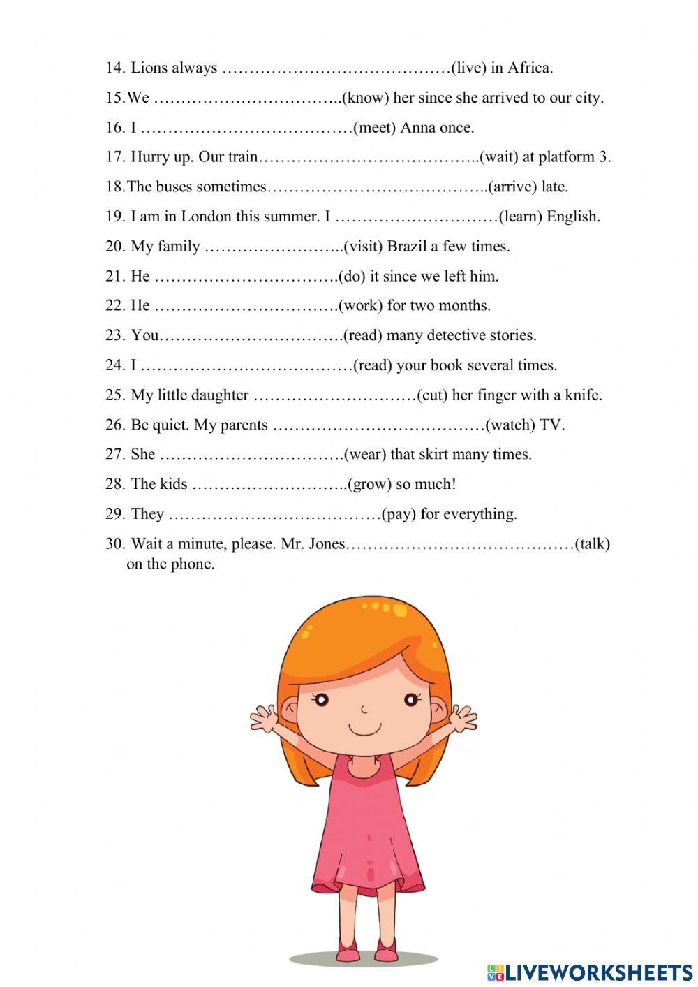 Present tense test2B