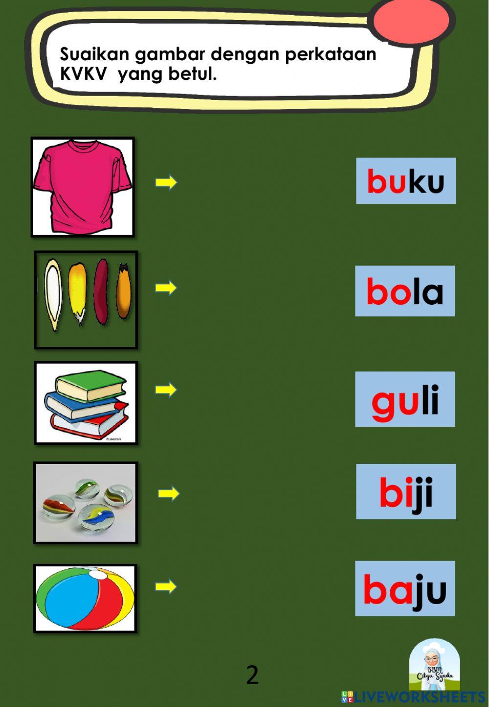 Buku latihan perkataan kvkv