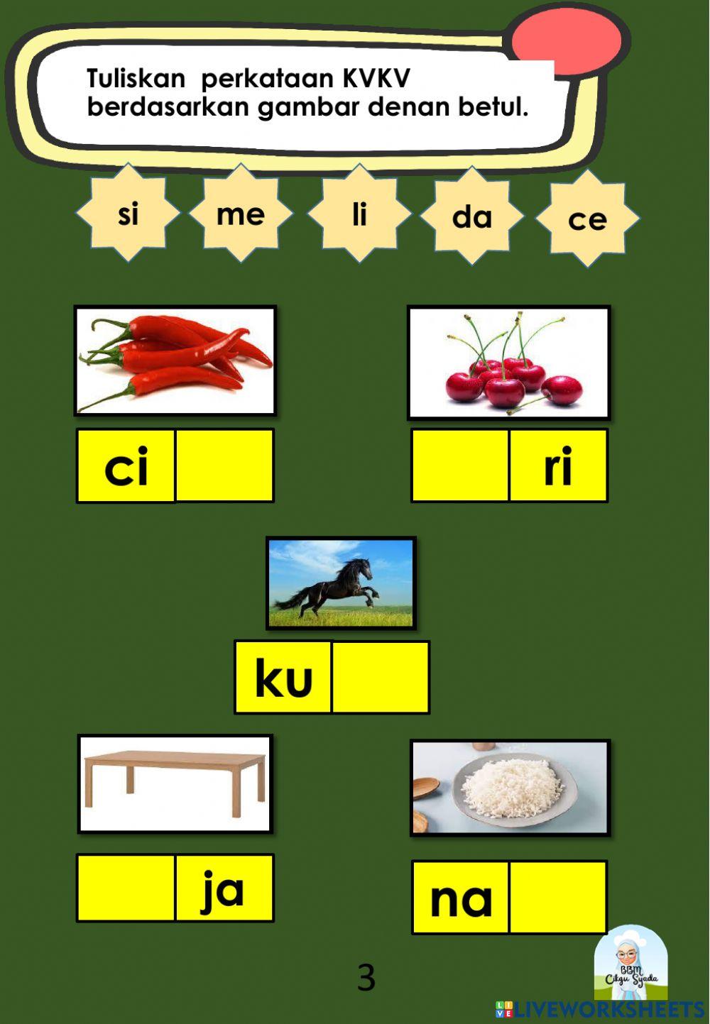 Buku latihan perkataan kvkv