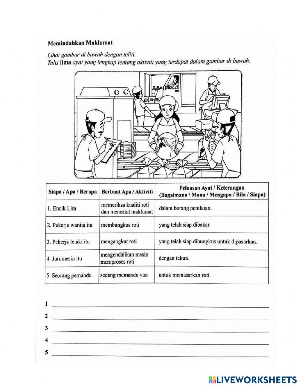 Catat maklumat berdasarkan gambar.