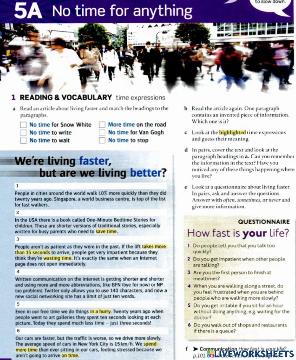 English File Pre intermediate File 5 A