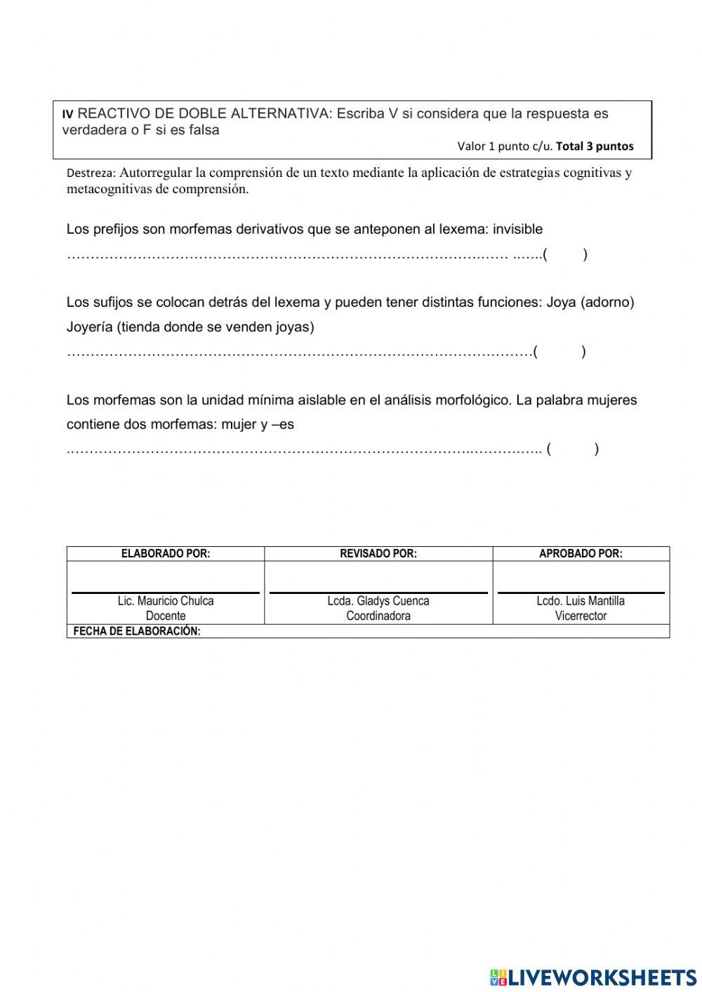 Taller segundo quimestre literatura 1ero bgu