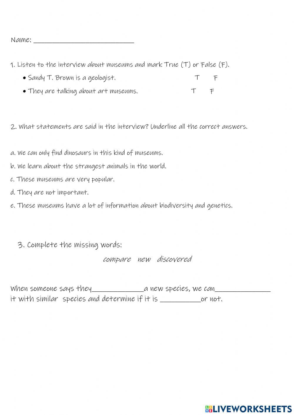 A Listening and reading practice