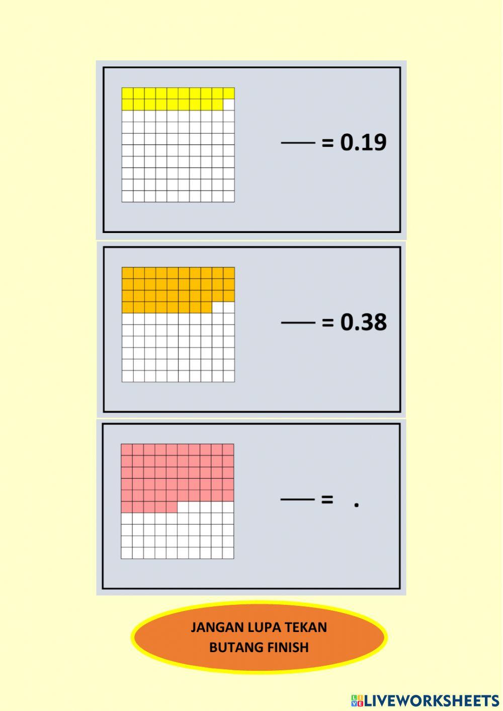 Tahun 3 kenali pecahan perseratus dan perpuluhan
