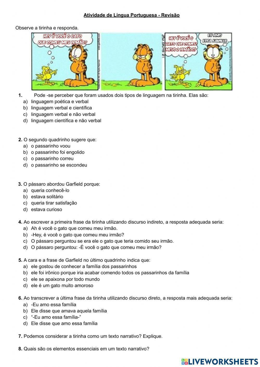 Análise e interpretação- Tipos de discurso- Elementos da narrativa