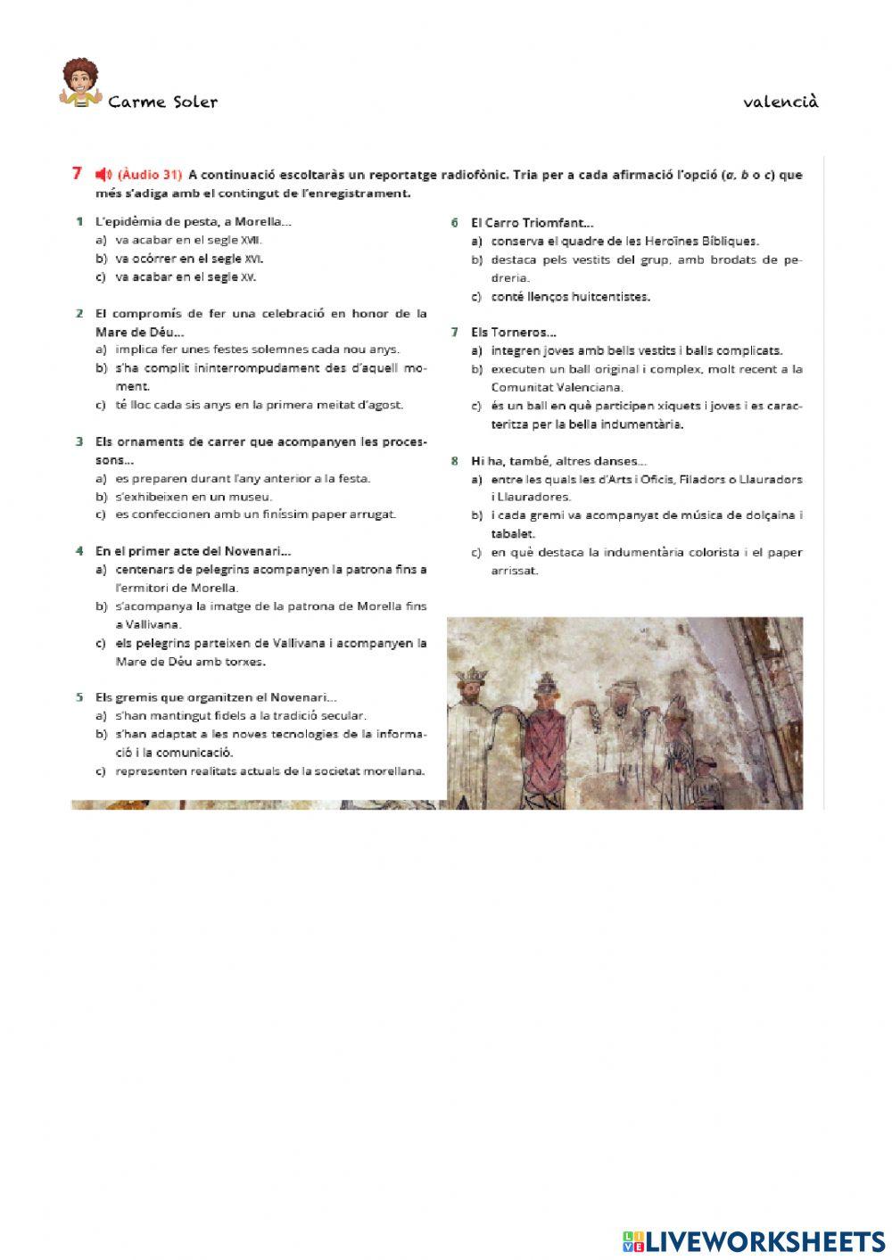 Comprensió oral Morella