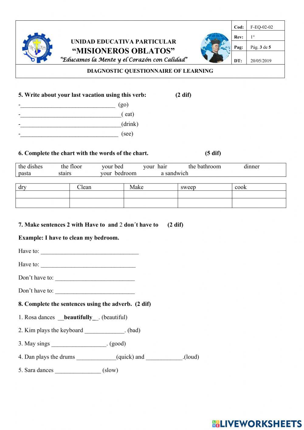 Diagnotico de Inglés