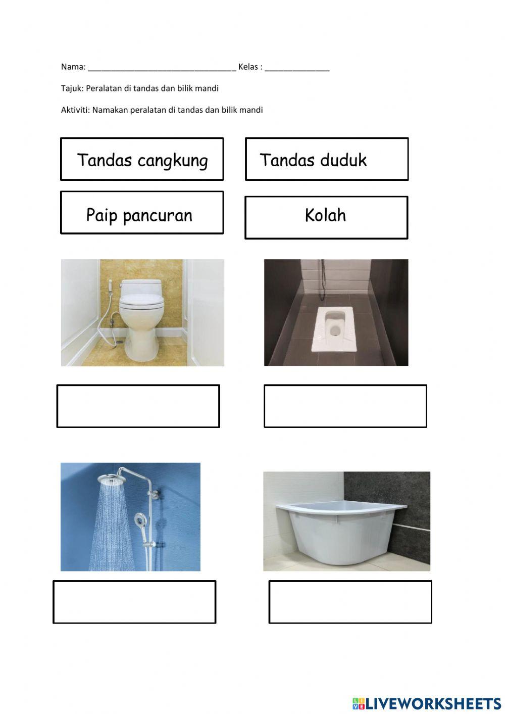 Mengenal peralatan  tandas dan bilik mandi