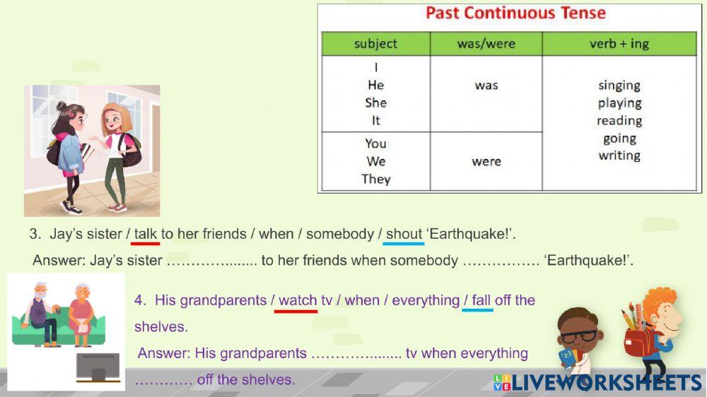 Past continuous and past simple