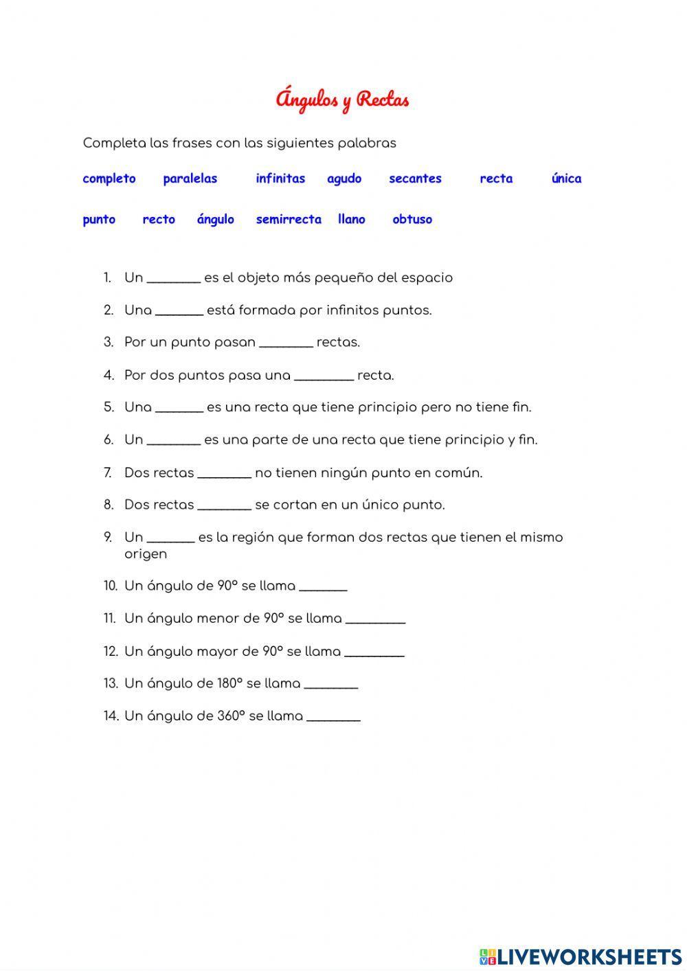 Ángulos y rectas