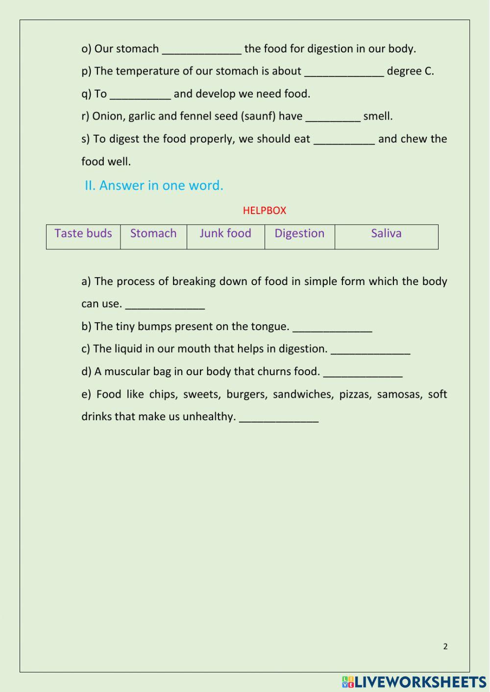 From tasting to digesting