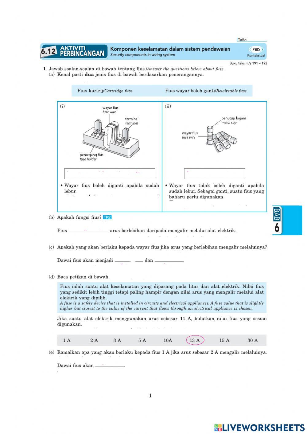 Komponen keselamatan dalam sistem pendawaian di rumah