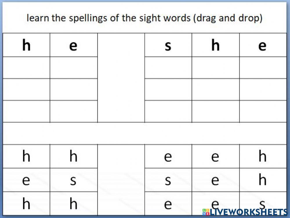 Learn the sight words