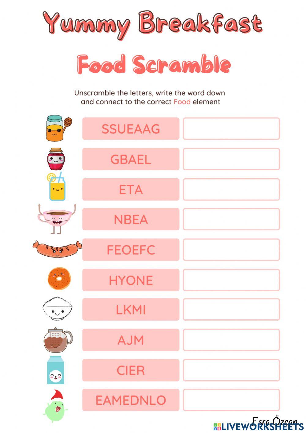 Yummy Breakfast Exercise Yummy Breakfast Exercise
