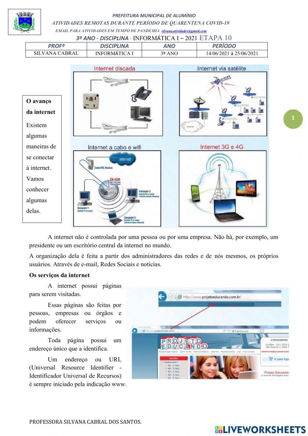 O avanço da internet
