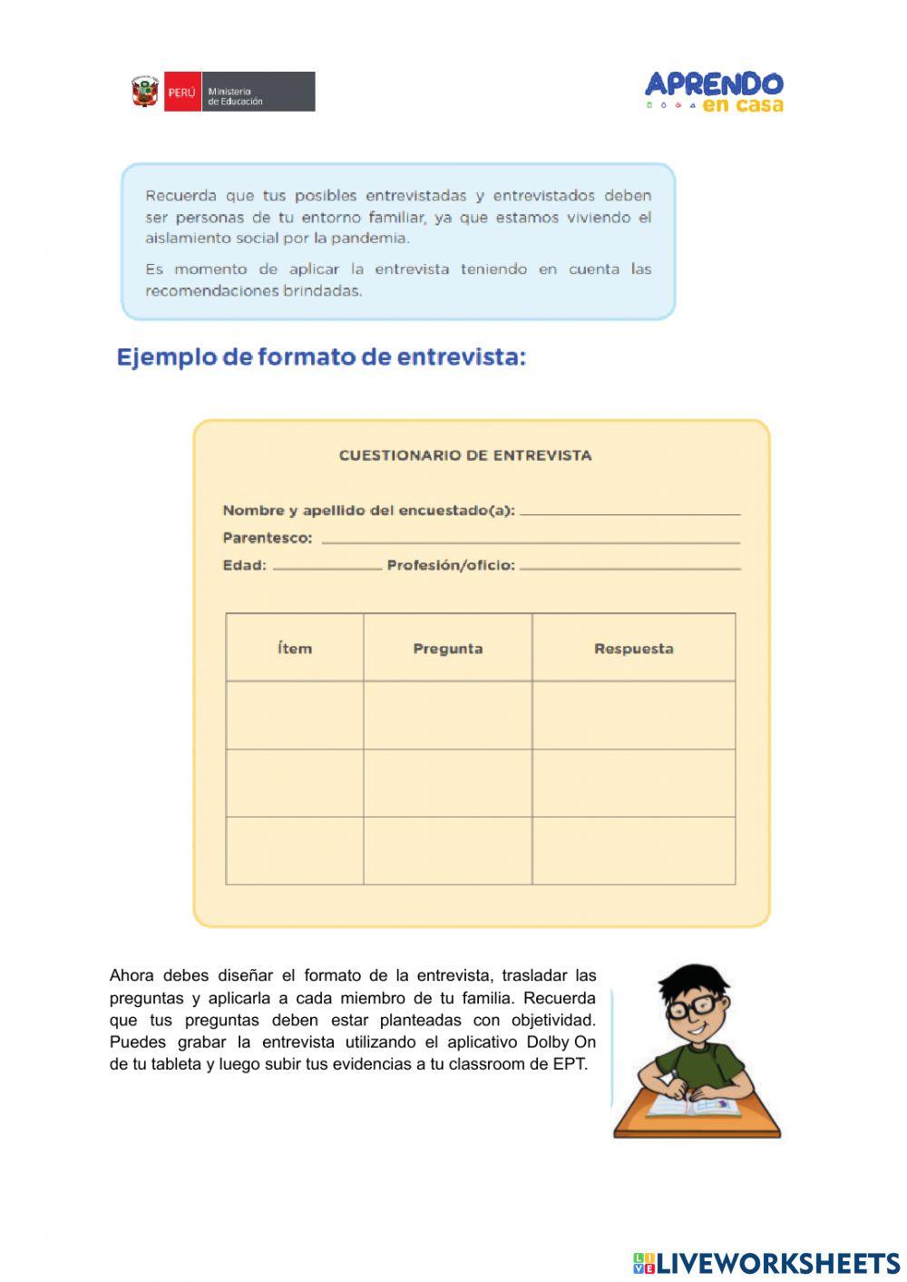 Formulamos el desafío aprovechando las potencialidades de nuestra zona y recogemos  información de la familia.