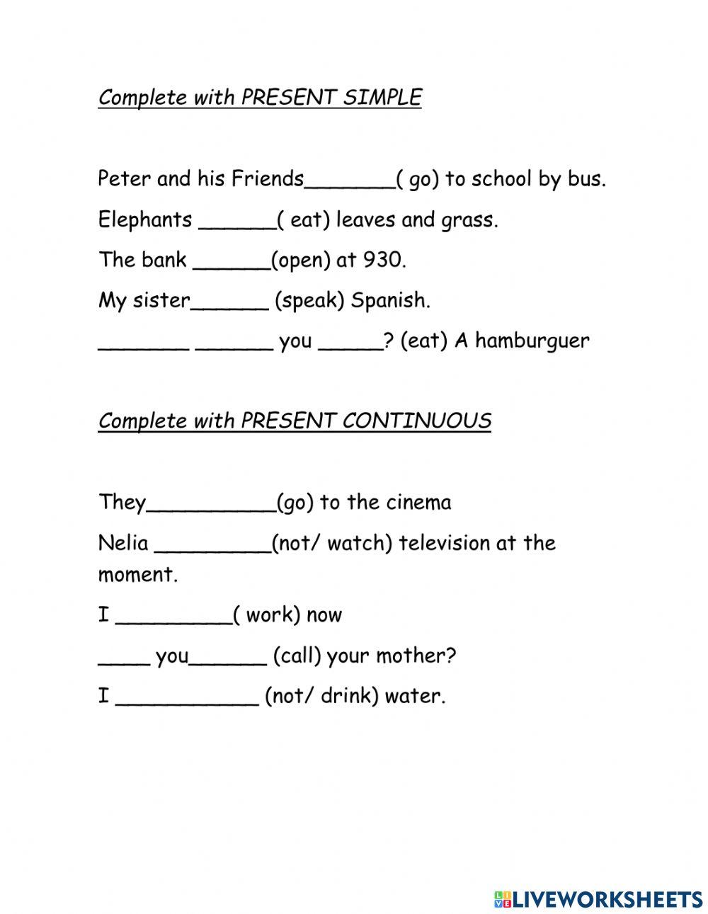 Present simple or Present Continuous