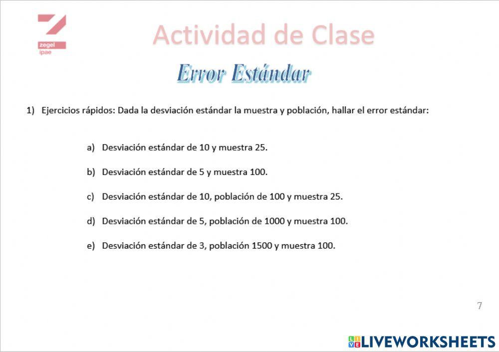 Error Standard 1 worksheet | Live Worksheets