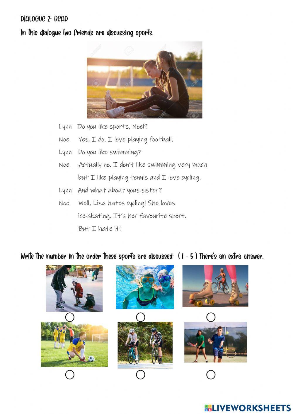 Likes and dislikes - Sports