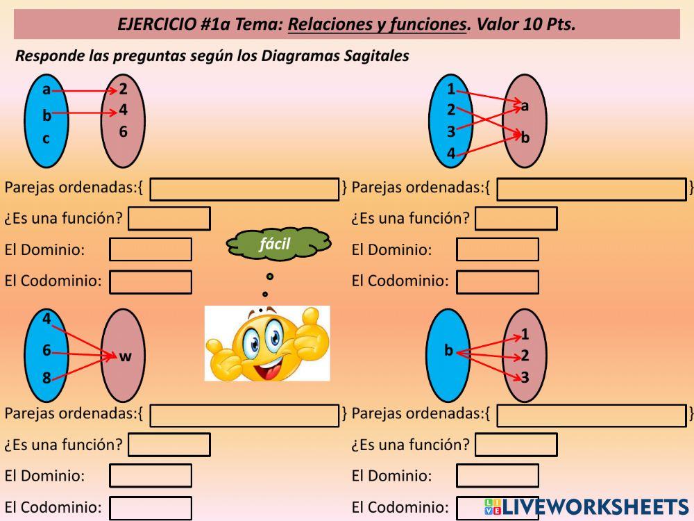 Relaciones y funciones Ejer1a