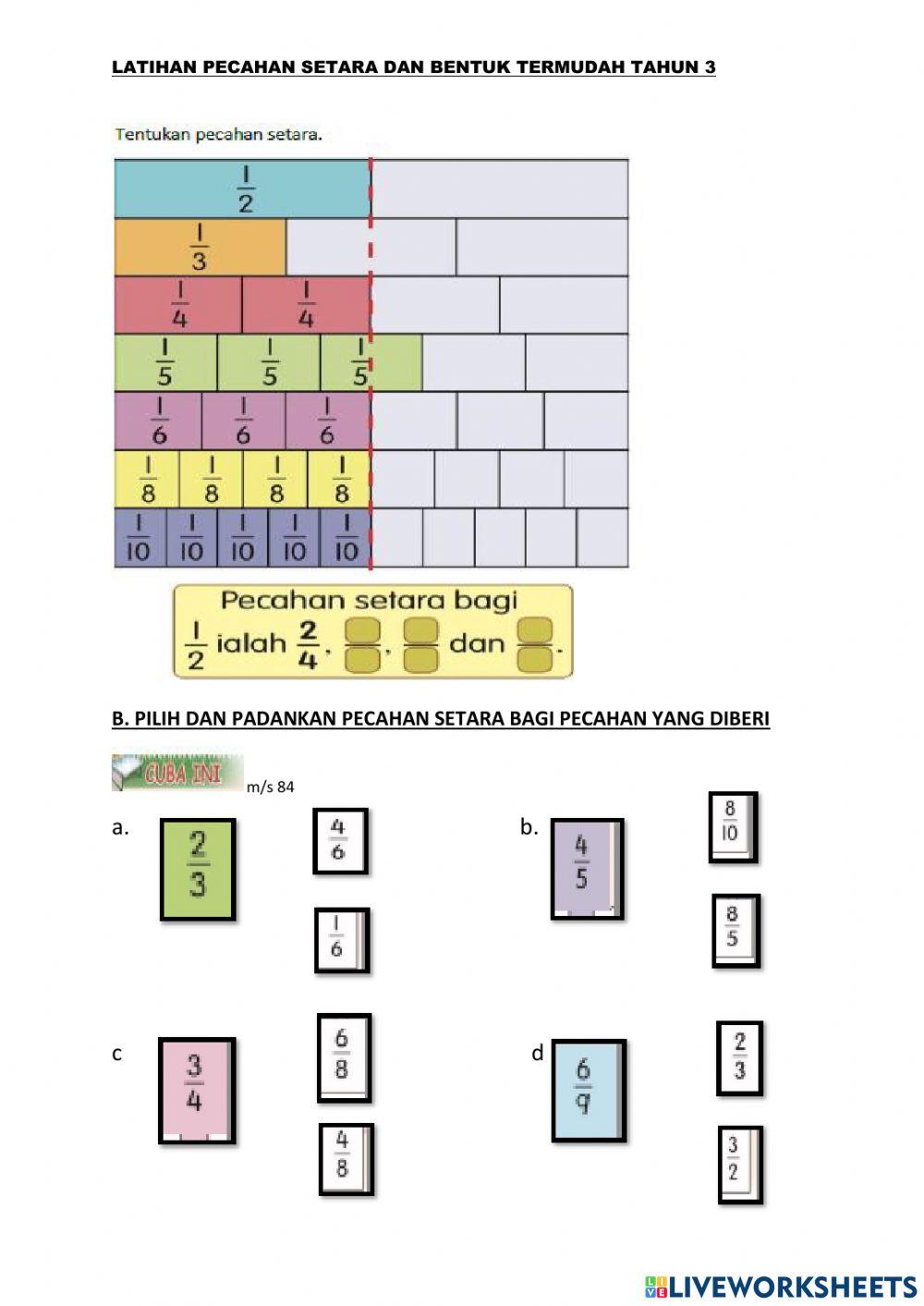 Pecahan tak wajar dan nombor bercampur